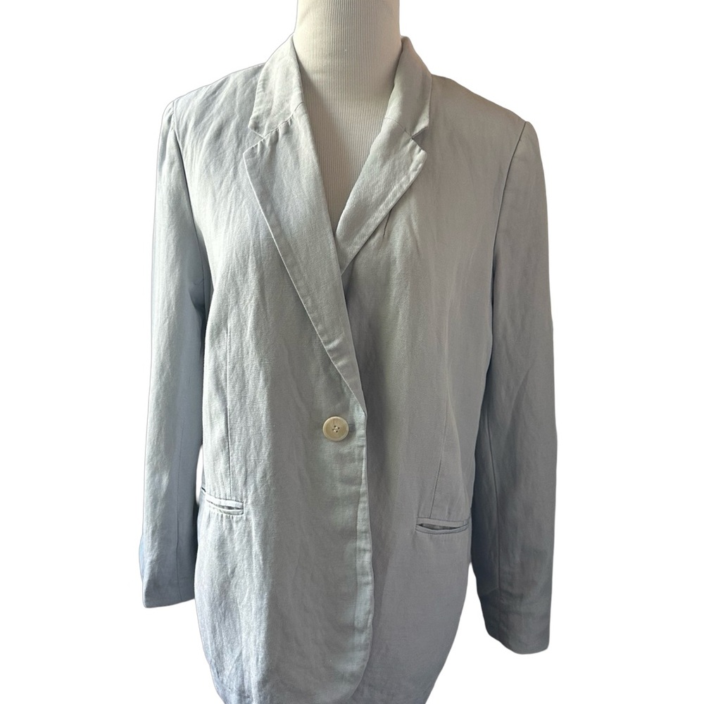 H&M Light Blue Linen Blend Blazer